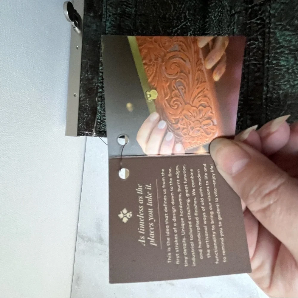 Patricia Nash TOOLED TURQUOISE Leather CAUCHY Wallet $119.00!